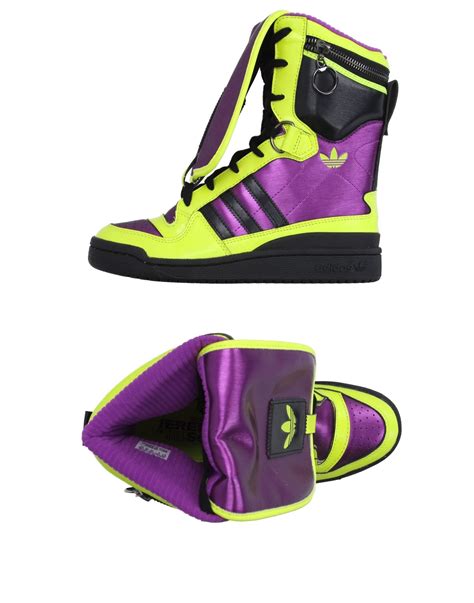 purple high tops adidas